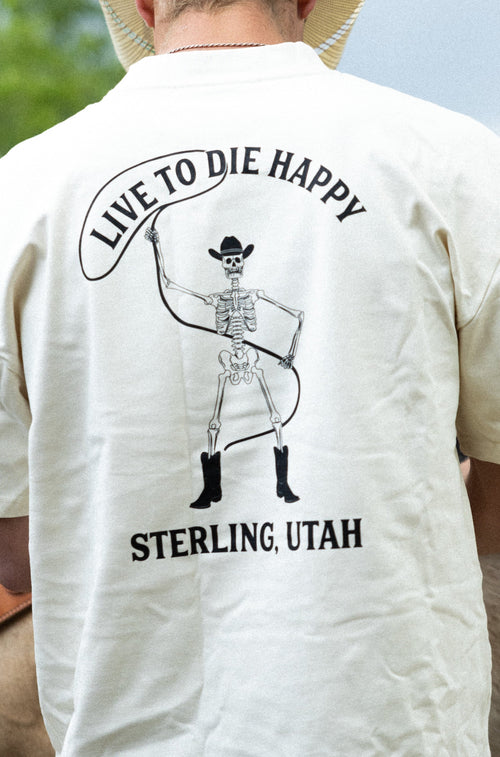 Ride Happy, Die Happy - Skeleton Cowboy Tee