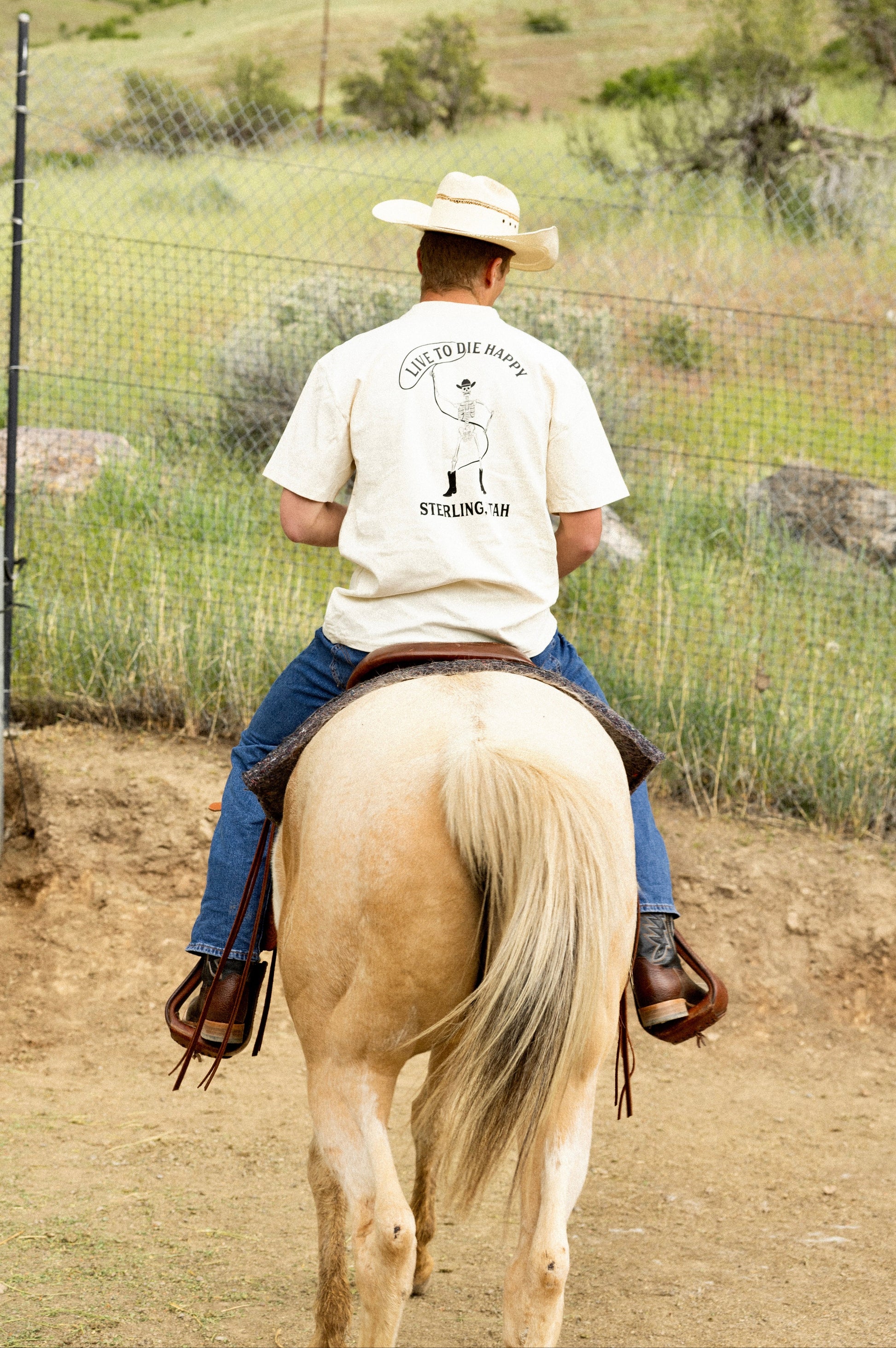 Ride Happy, Die Happy - Skeleton Cowboy Tee